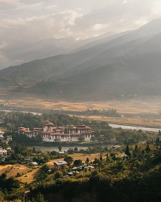 Punakha Dzong between two rivers