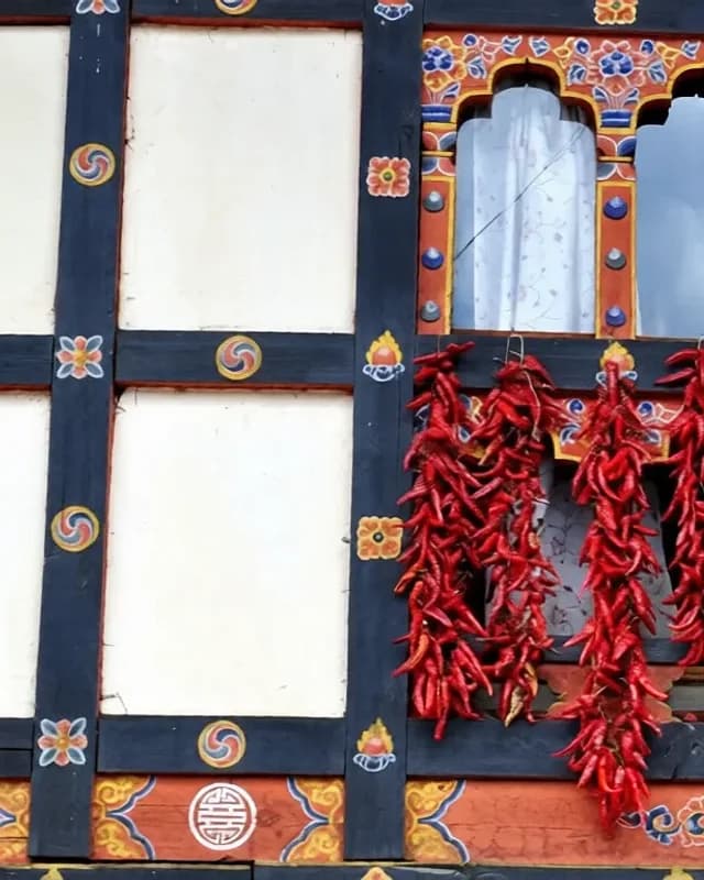 A distinctive scene of Bhutanese culture